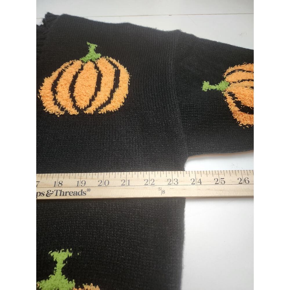 Unique Vintage Sweater Magnolia Place Black One size comfy cozy festive Pumpkin - Picture 10 of 12
